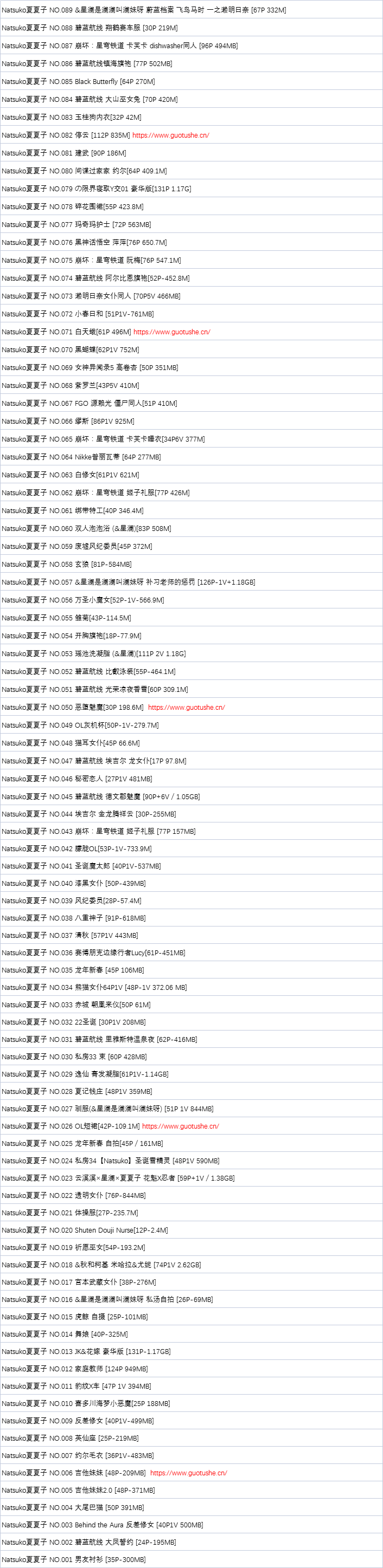 Natsuko夏夏子–模特写真图片合集89套40GB